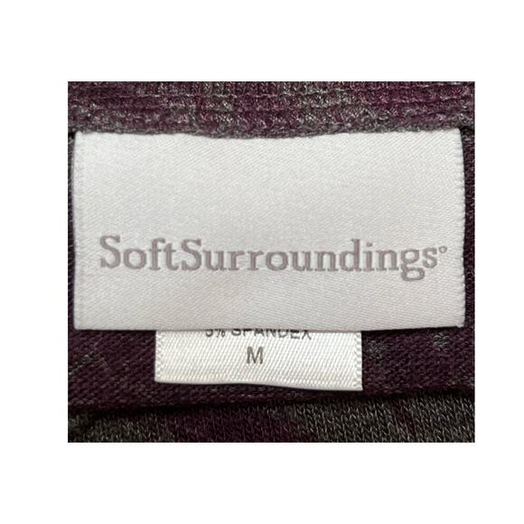 Soft Surroundings Women's Med Purple/Gray Floral Print Long Sleeve Tunic Sweater - Picture 2 of 8